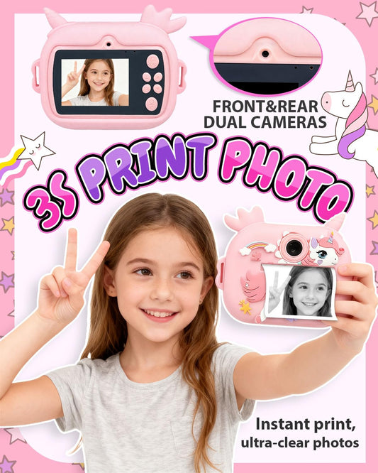 Torlaist Kids Camera Instant Print with 2.4 inch screen for easy photo viewing.