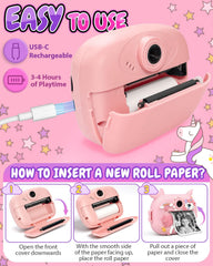 Torlaist Kids Camera Soft silicone case, shockproof and kid-friendly.