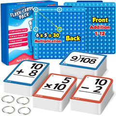 Torlam Math Flash Cards double-sided for quick multiplication and addition practice.