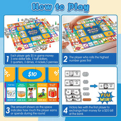 Torlam Money colorful pawns on the track support turn-taking and cooperative play.