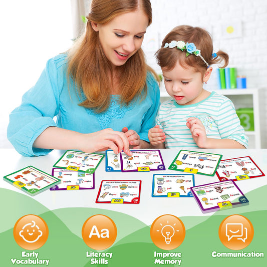 Torlam Phonics Flash Cards feature double-sided cards for versatile learning activities.