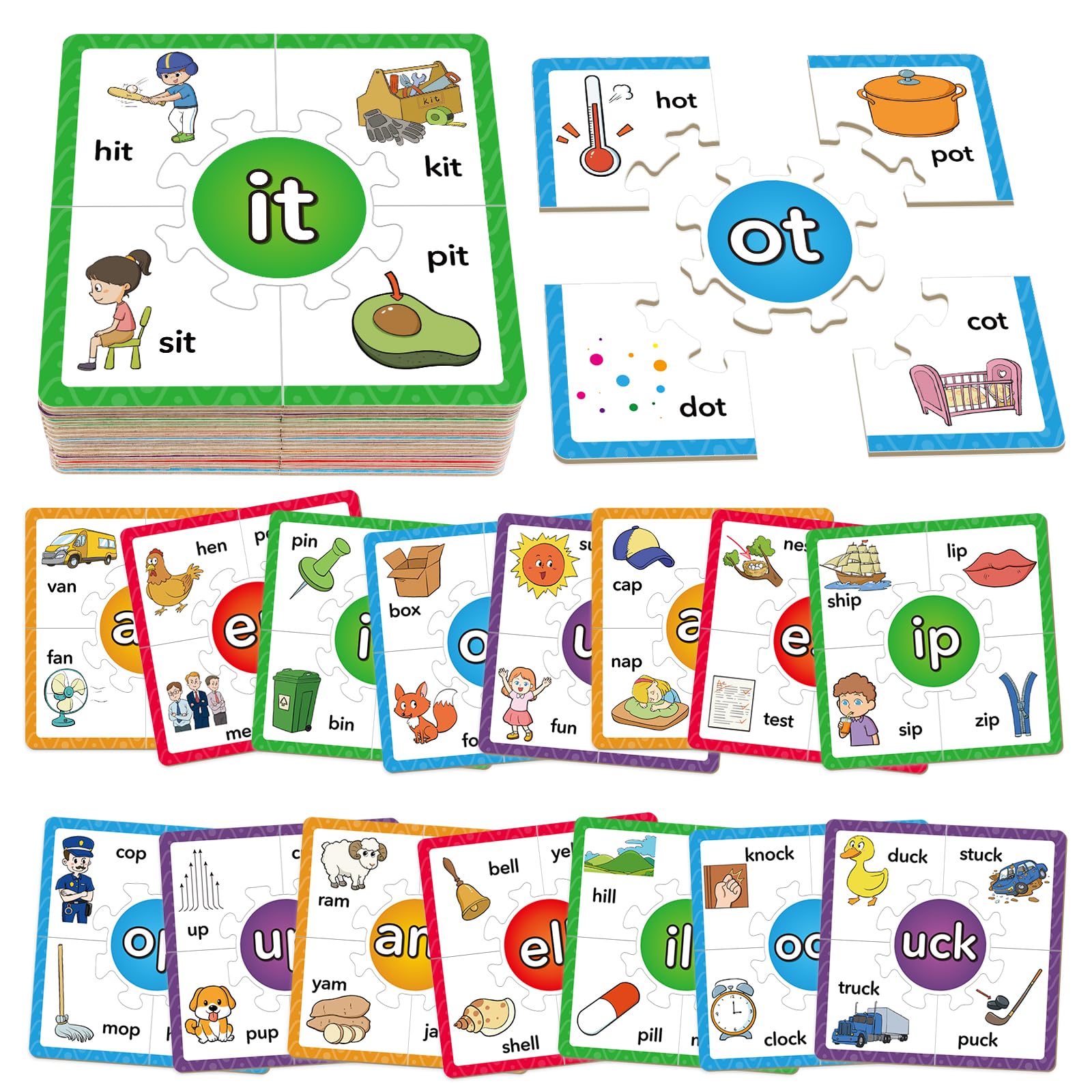 Torlam Phonics Puzzles card set shows bright visuals for engaging reading practice