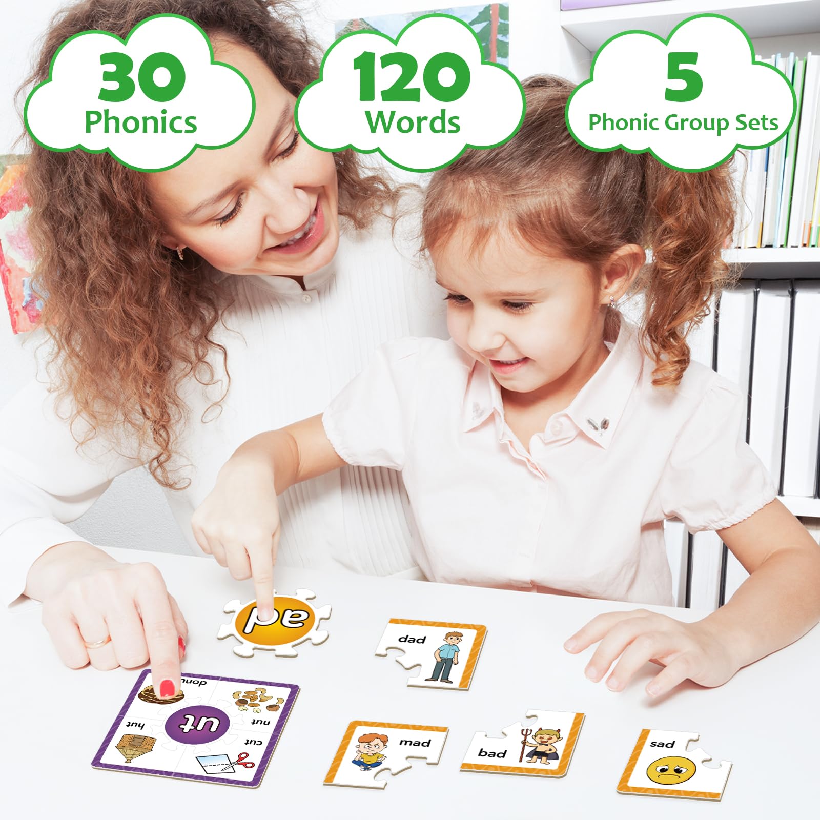 Torlam Phonics Puzzles with vivid colors boost focus during early literacy play