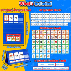 Torlam detachable storage pocket keeps syllable and picture cards organized
