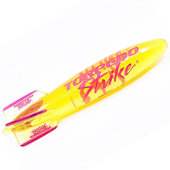 Torpedo Strike SpinFin 10.25-inch yellow gliding underwater for pool passes.