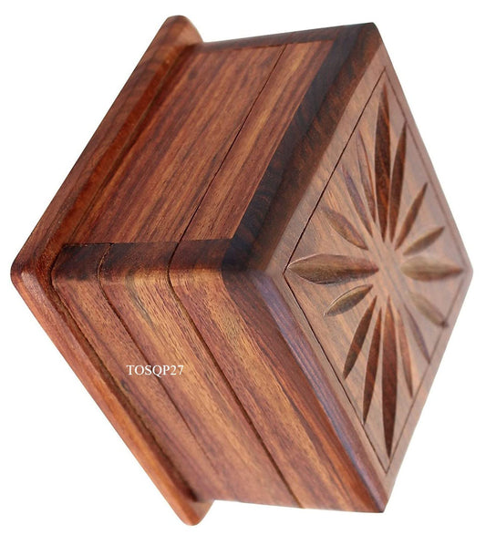 TOSQP27 rosewood grain detail highlights premium craftsmanship and natural texture for an elegant display.