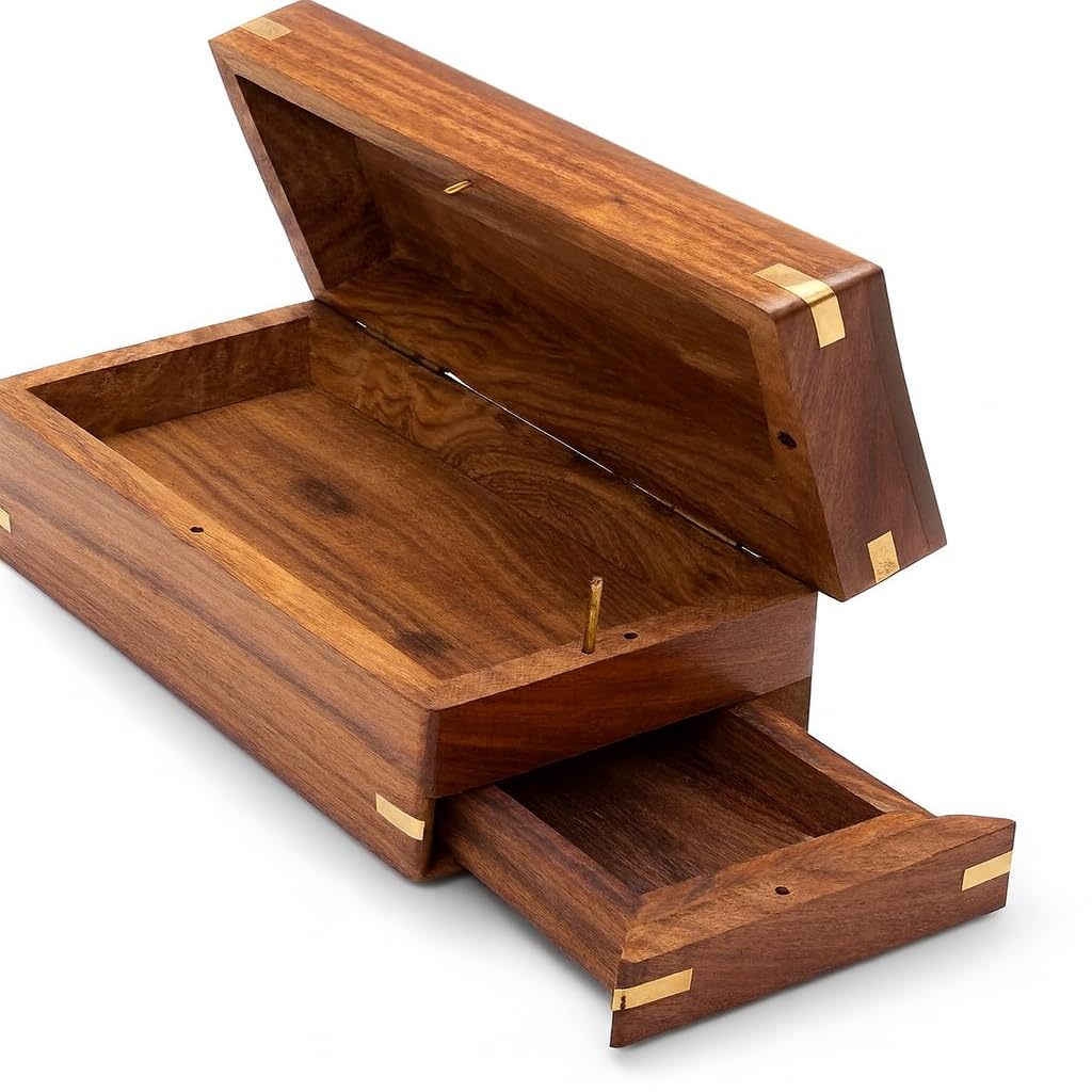 TOSQP27 Secret Enigma Box front view showing compact wooden craftsmanship for gifts
