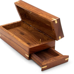 TOSQP27 Secret Enigma Box front view showing compact wooden craftsmanship for gifts