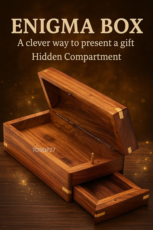 TOSQP27 puzzle box open compartment reveals hidden space to conceal cash