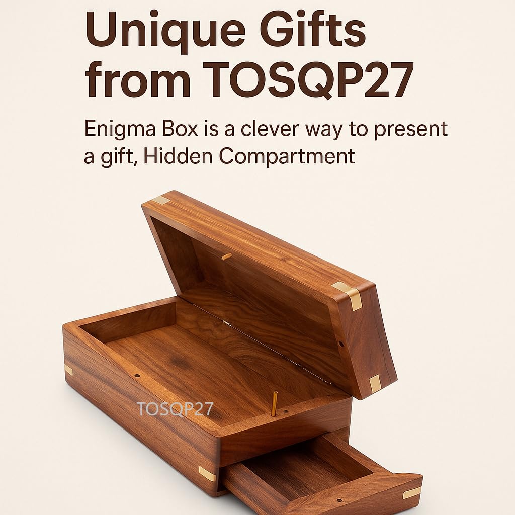 TOSQP27 box lock close-up highlights intricate wooden detailing and puzzle mechanism