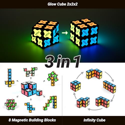TOSY Magnet Cube 2x2 infinity cube in progress shows multiple shapes.