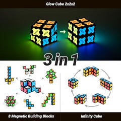 TOSY Magnet Cube 2x2 infinity cube in progress shows multiple shapes.