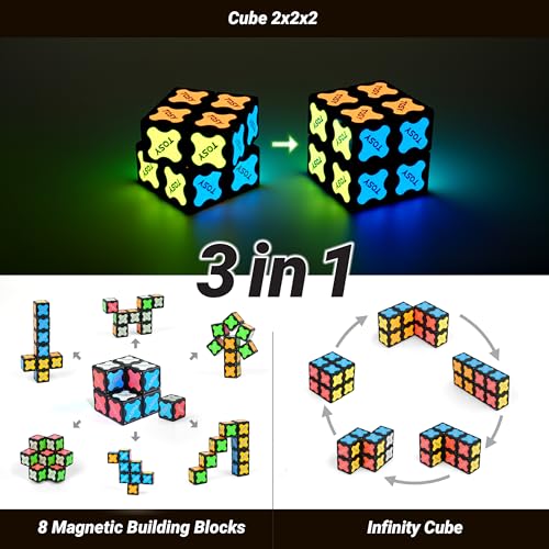 TOSY Magnet Cube 2x2 tactile fidget surfaces and magnetic links