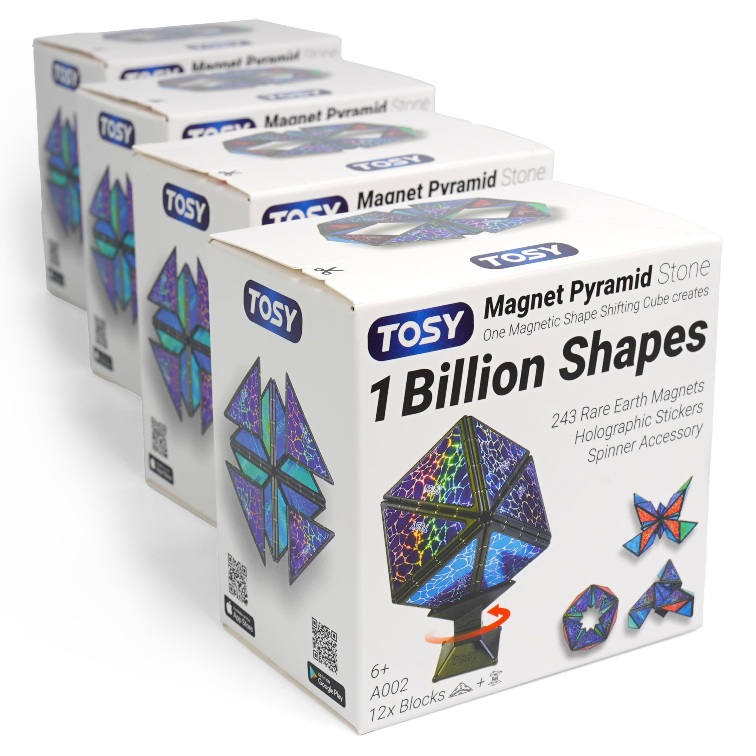 TOSY Magnet Pyramid Stone cube front for focused creative play