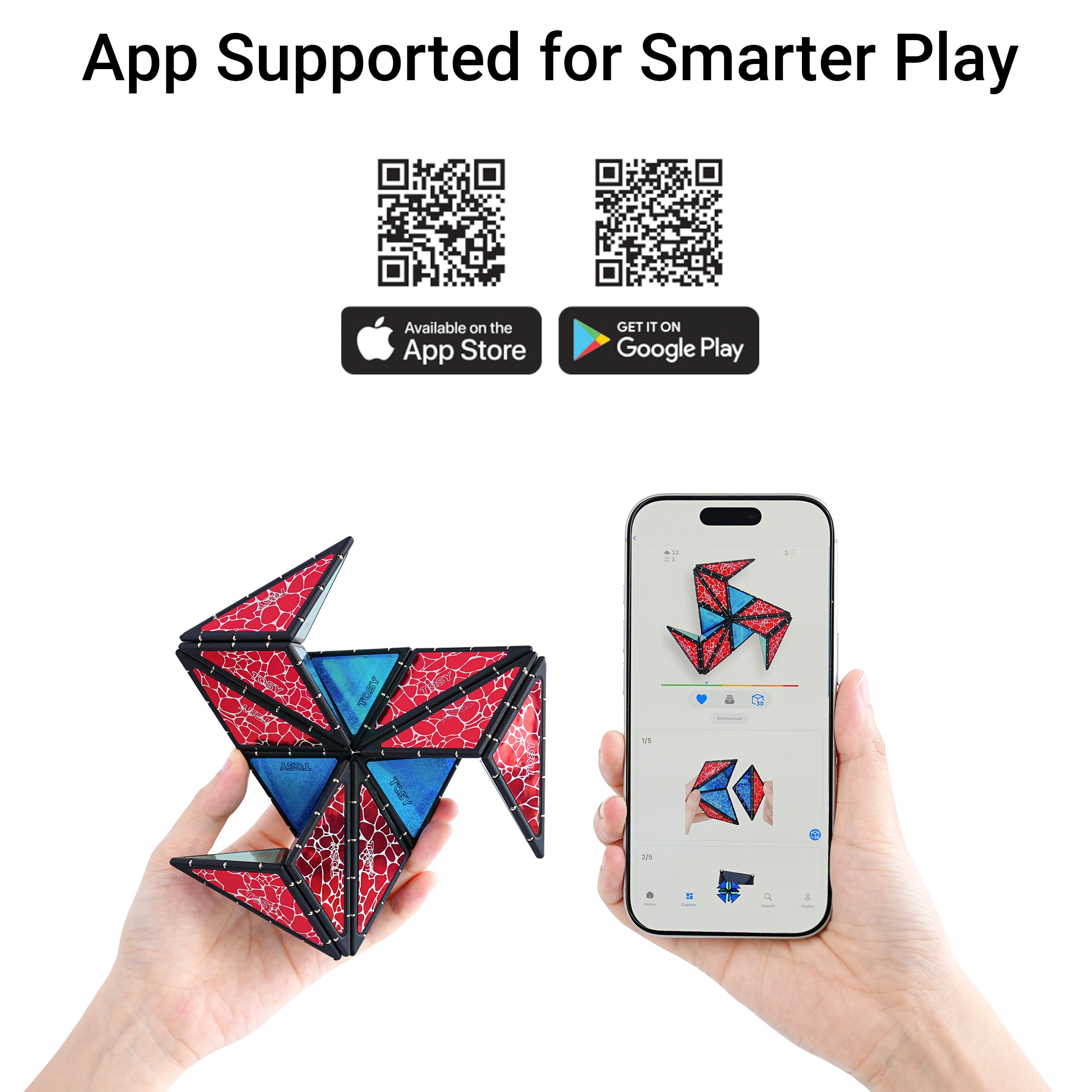 TOSY Magnet Pyramid Stone sensory toy supports focus and creative thinking.