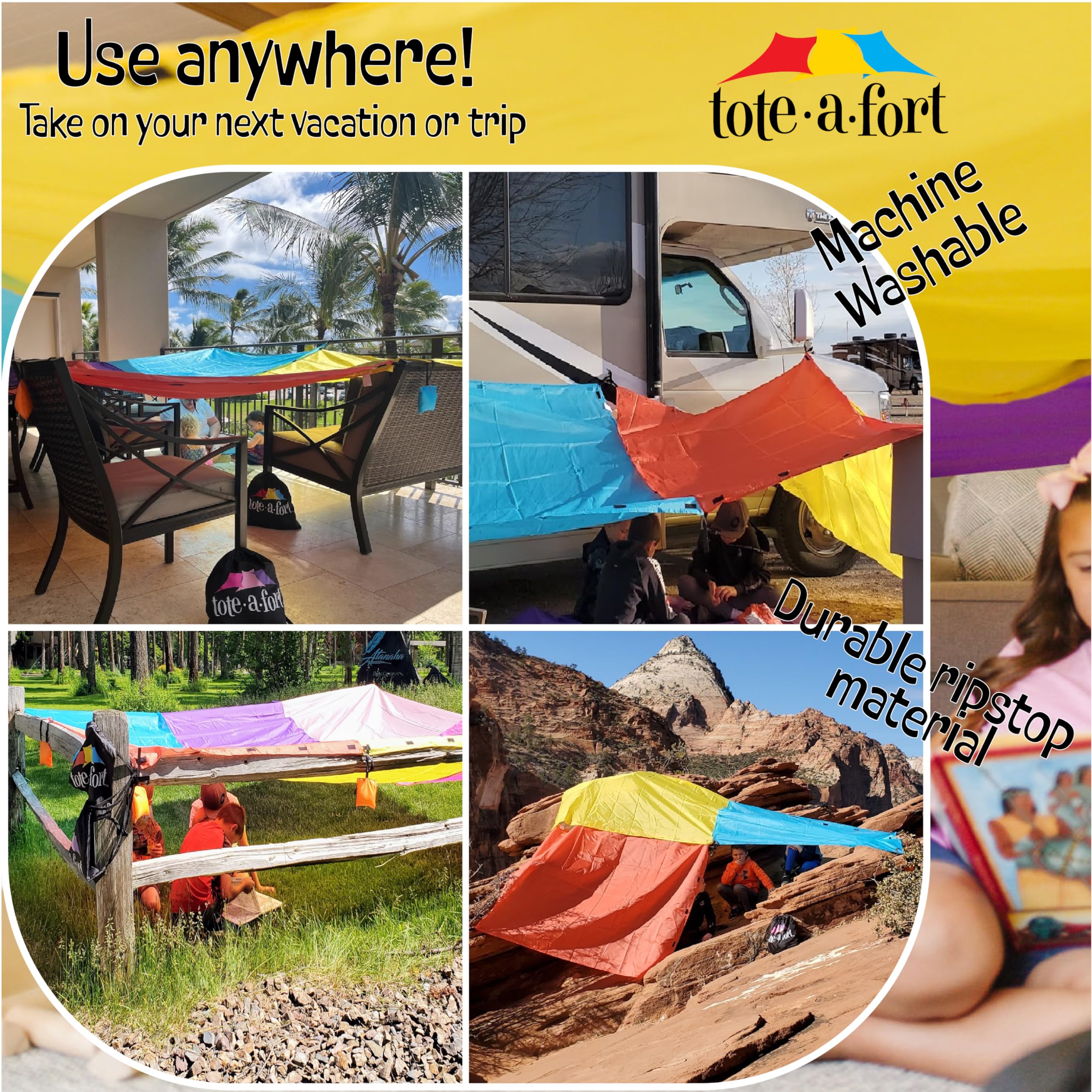 TOTE A FORT kids enjoy imaginative play inside a durable fort.