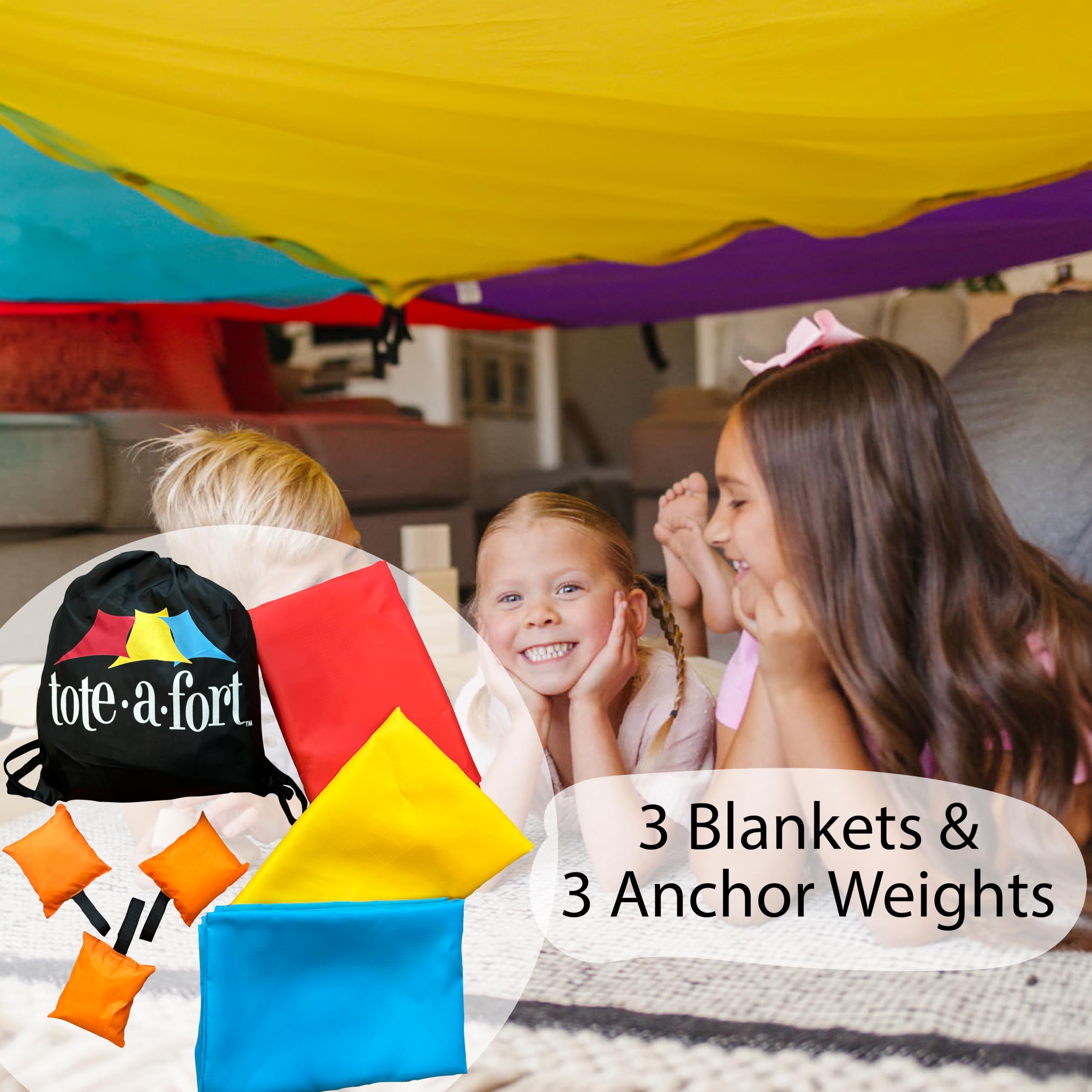 Tote a Fort durable ripstop polyester fabric endures active kids' adventures.