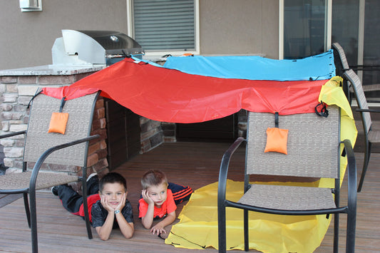 Tote a Fort expansive fort coverage shows ample space for cozy play sessions.