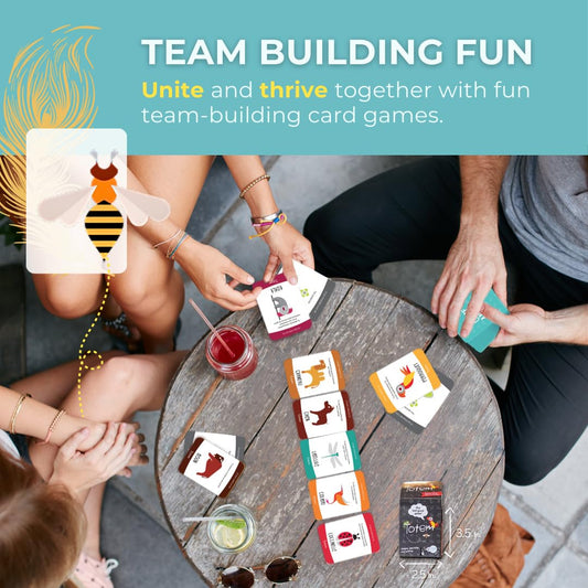 Totem family bonding conversation cards on table ready to spark meaningful chats.