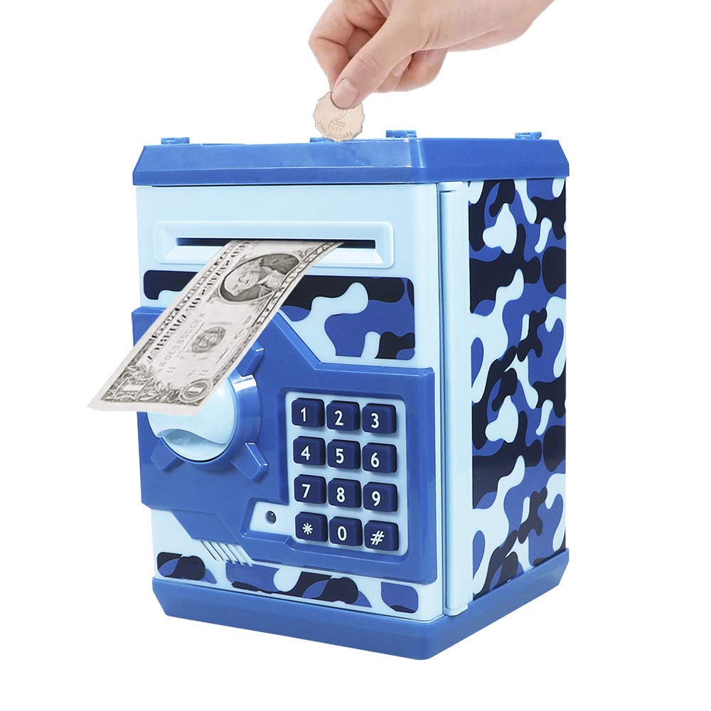 Totola Piggy Bank camouflage front view showing kid-friendly savings design.