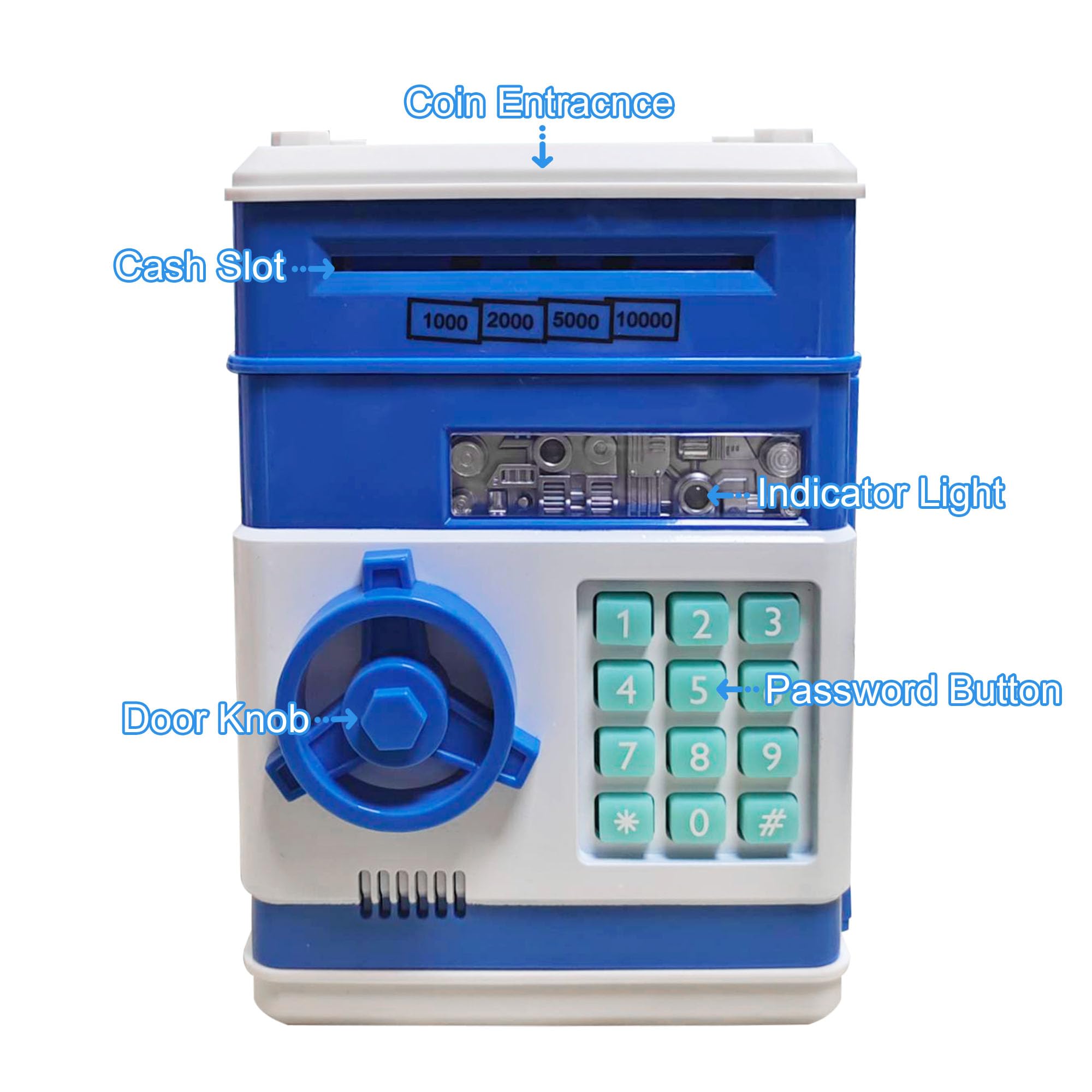 Totola Piggy Bank accepts cash and coins for saving and security