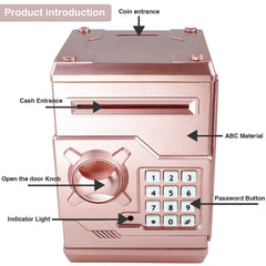 Totola Piggy Bank digital keypad in rose gold for private storage