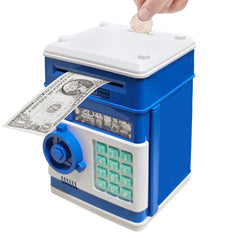 Totola Piggy Bank mini ATM blue for kids deposits cash and coins now