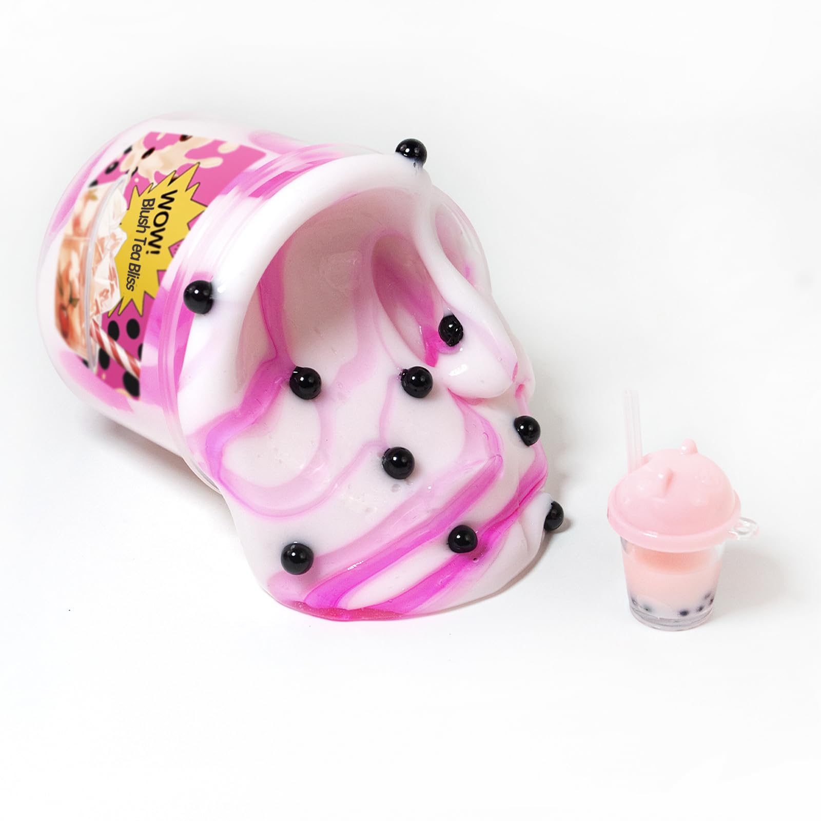 Tototang boba cup mini model adds realism during bubble tea slime play.