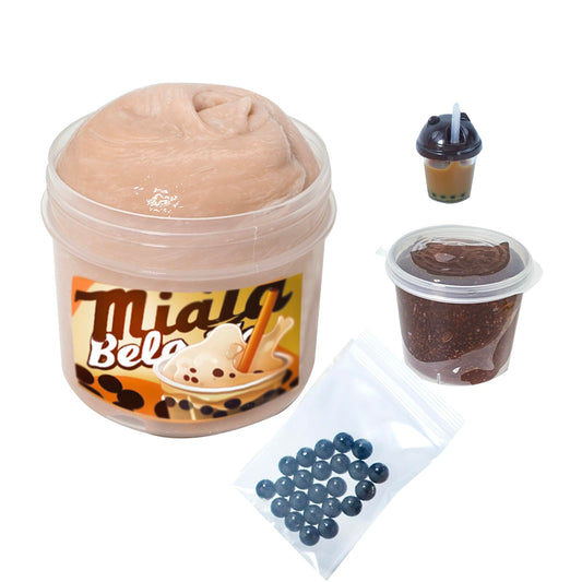 Tototang Bubble Tea Slime thick glossy 7oz jar delivers satisfying stretch and shine.