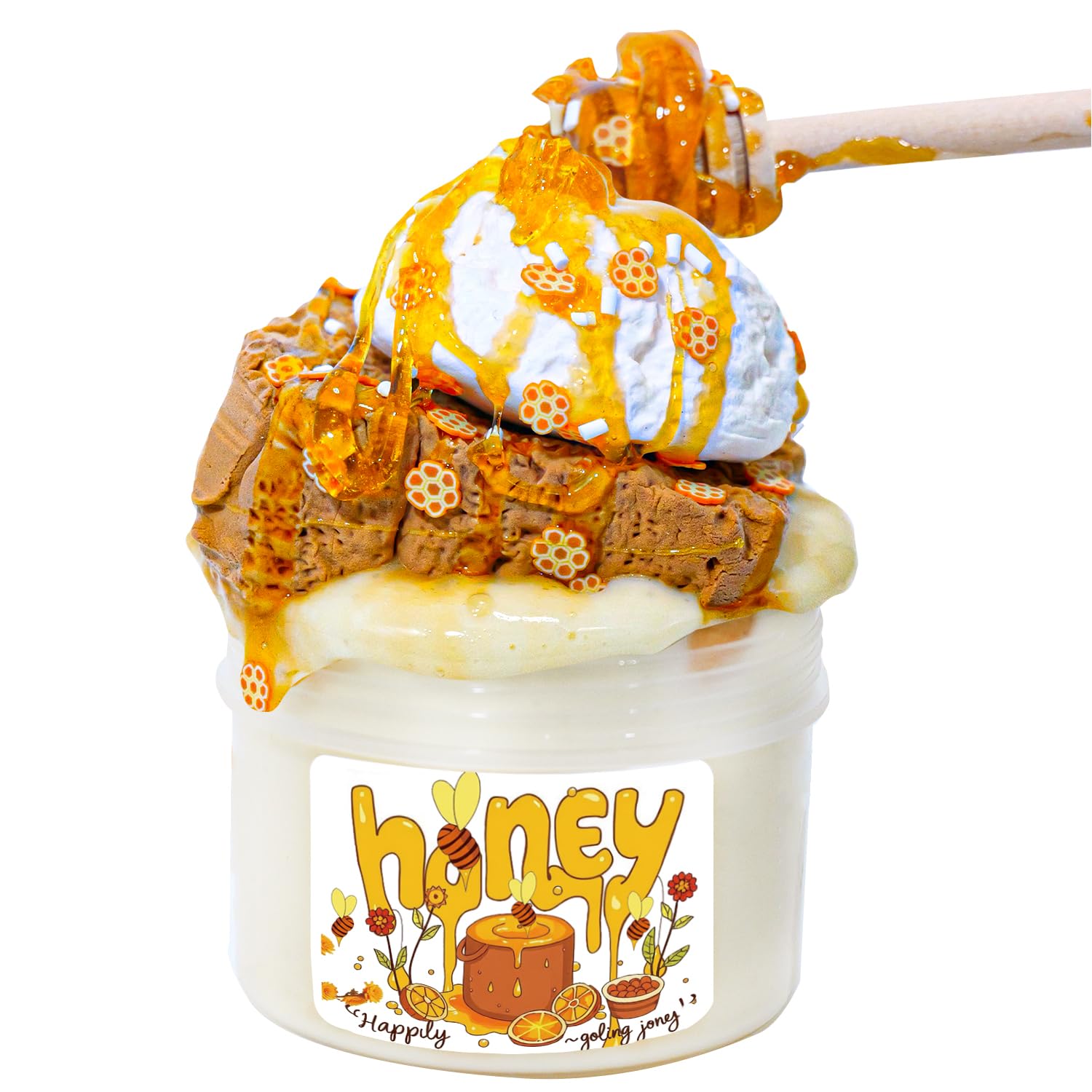 Tototang DIY Clay Honey Slime base shows thick glossy texture for tactile play