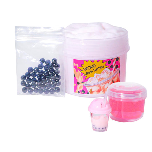 Tototang slime with black pearls enhances visual appeal and tactile interest.
