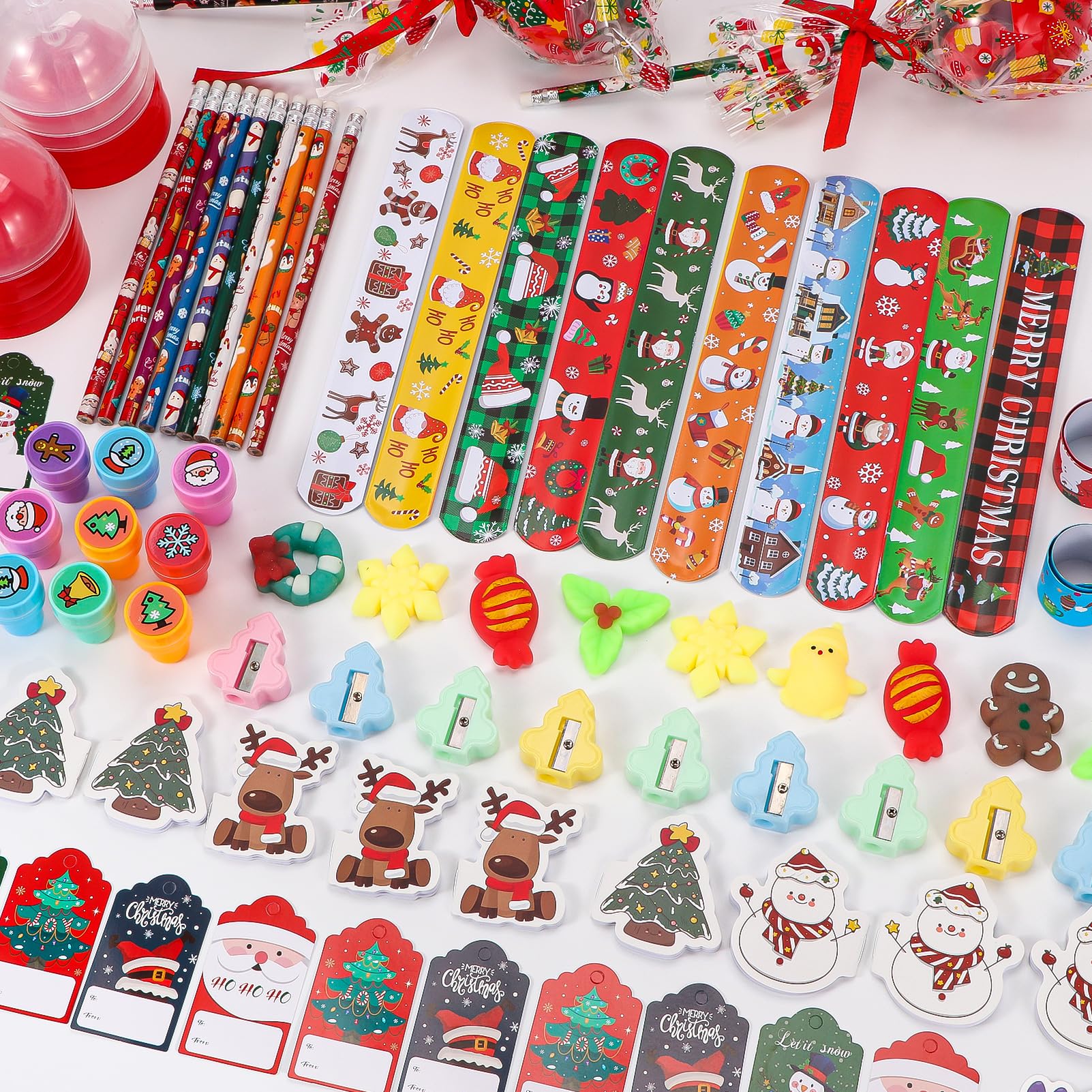 Totstio Christmas erasers, stamps, and sharpeners for classroom activities