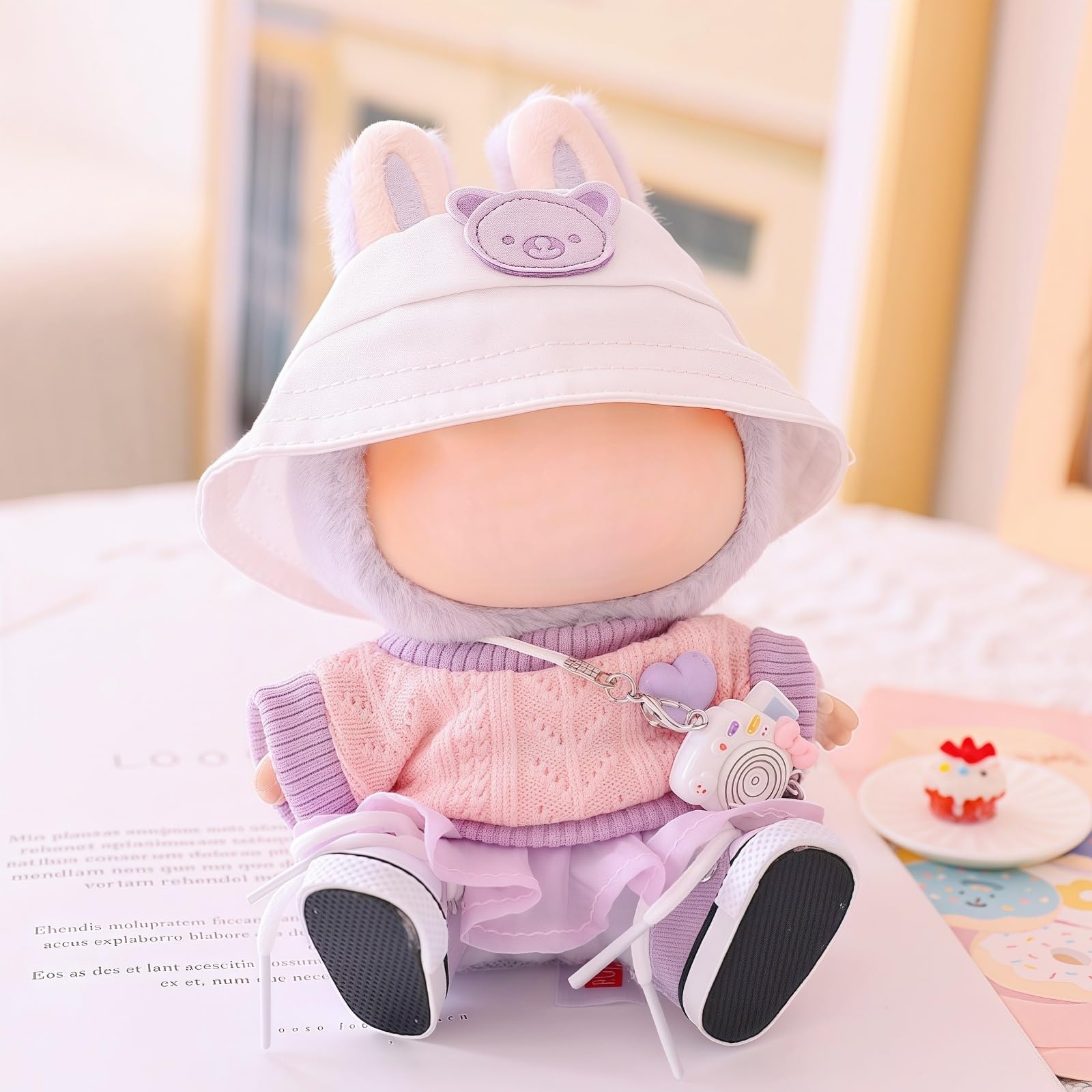 TOU-BEGUIN 17cm doll sweater purple for cozy daily outfits.