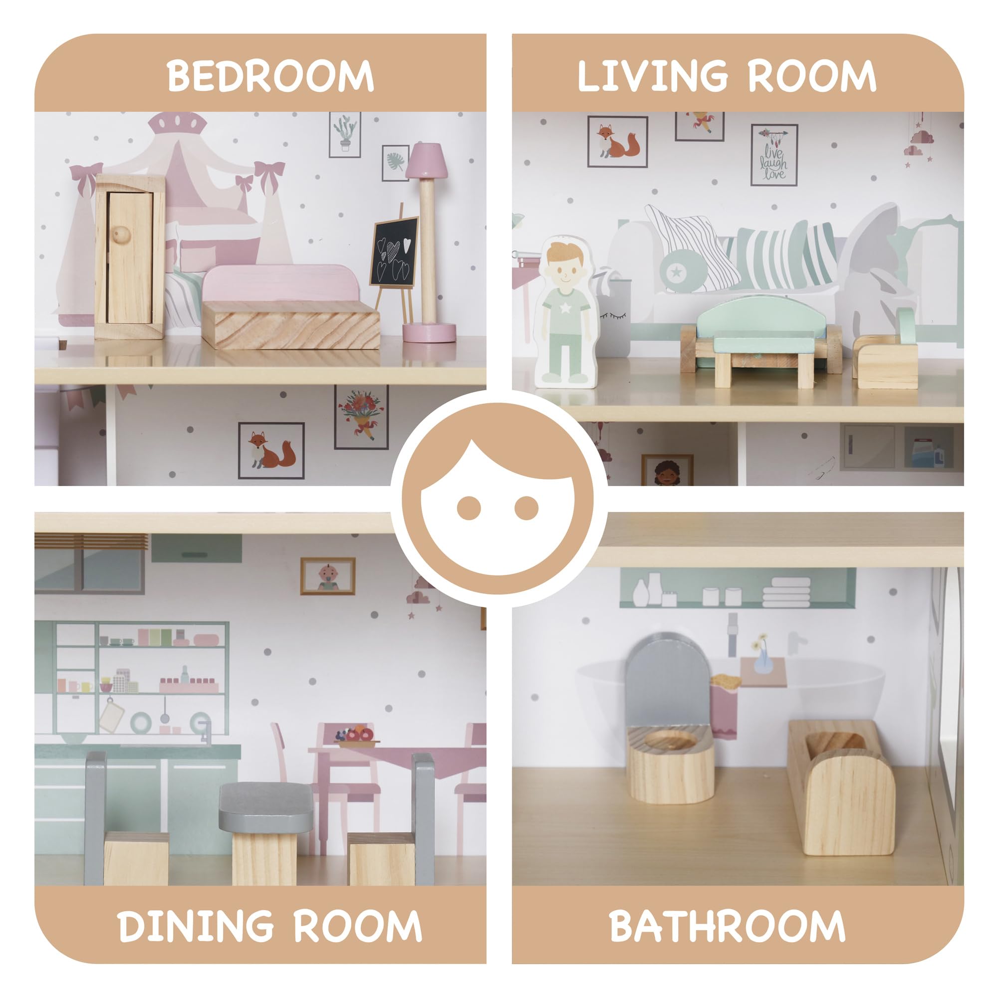 Touch Us Wooden Dream Playhouse bedroom furniture encourages bedtime rituals and quiet imaginative scenes.