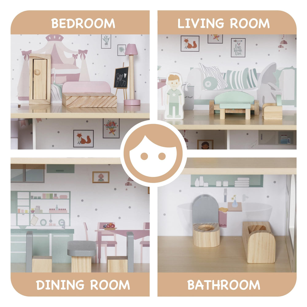 Touch Us Wooden Dream Playhouse bedroom furniture encourages bedtime rituals and quiet imaginative scenes.