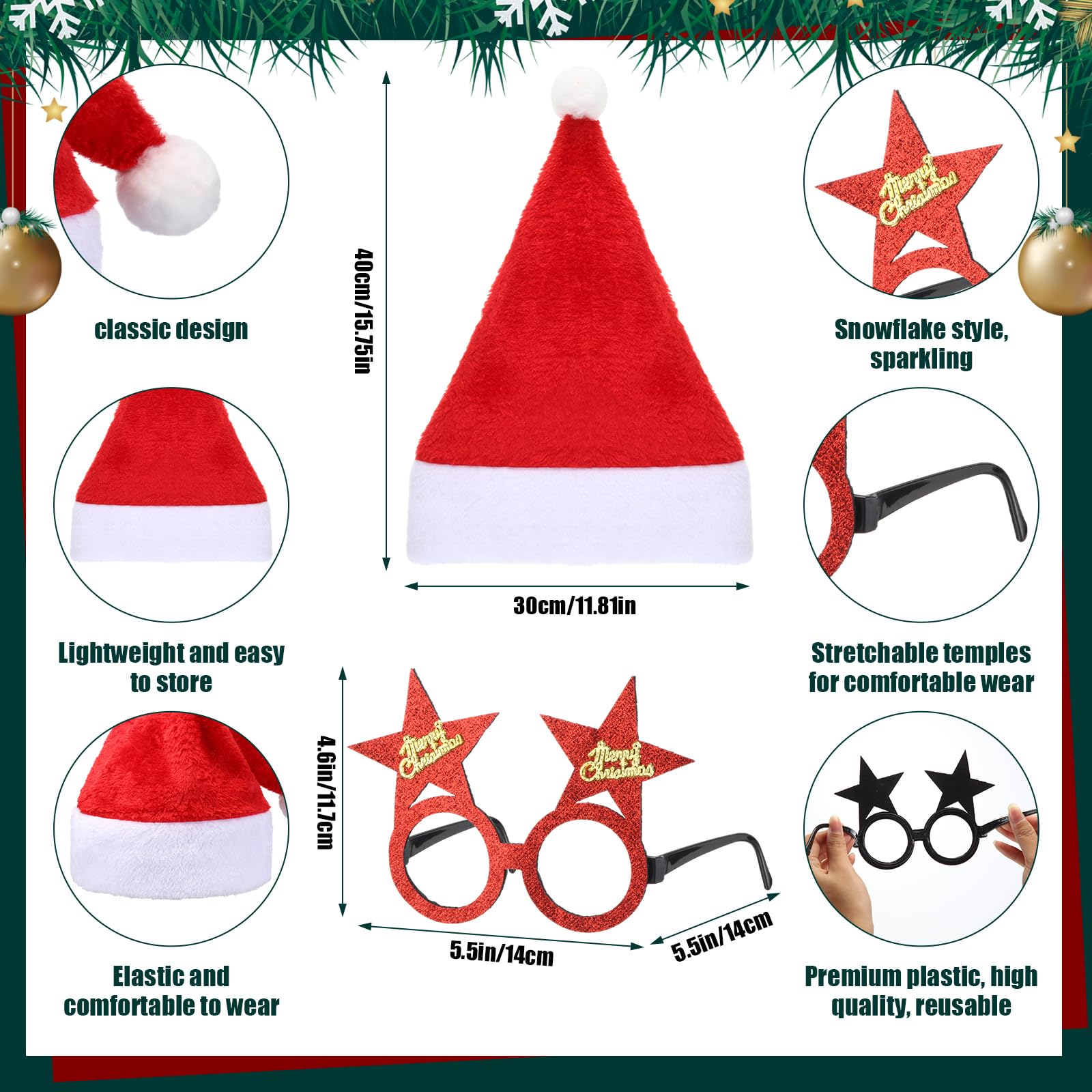 Toulite Christmas glasses with 12 styles for fun party looks.