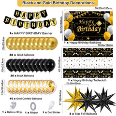 TOUPONS black gold balloons kit brings festive color and shine to the party.