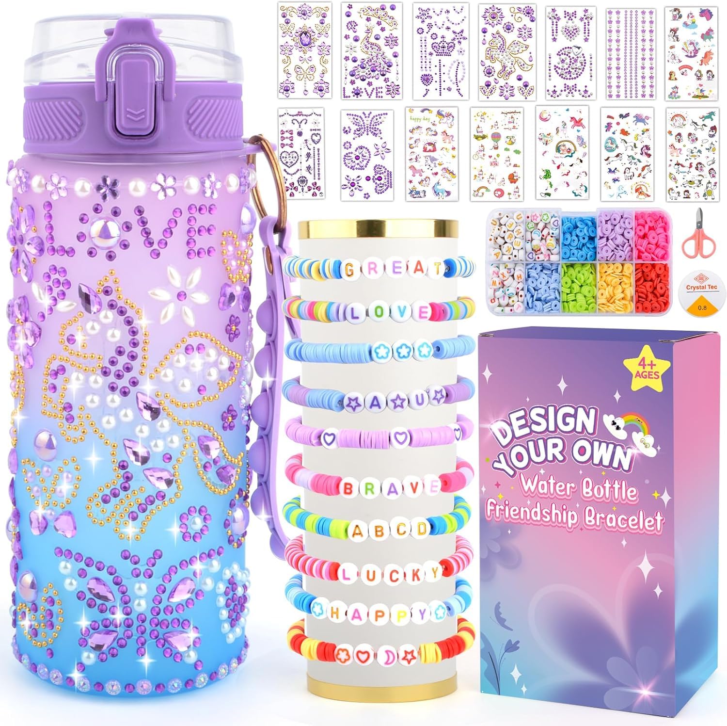 TOUPONS water bottle kit for girls with customization options for gifting.