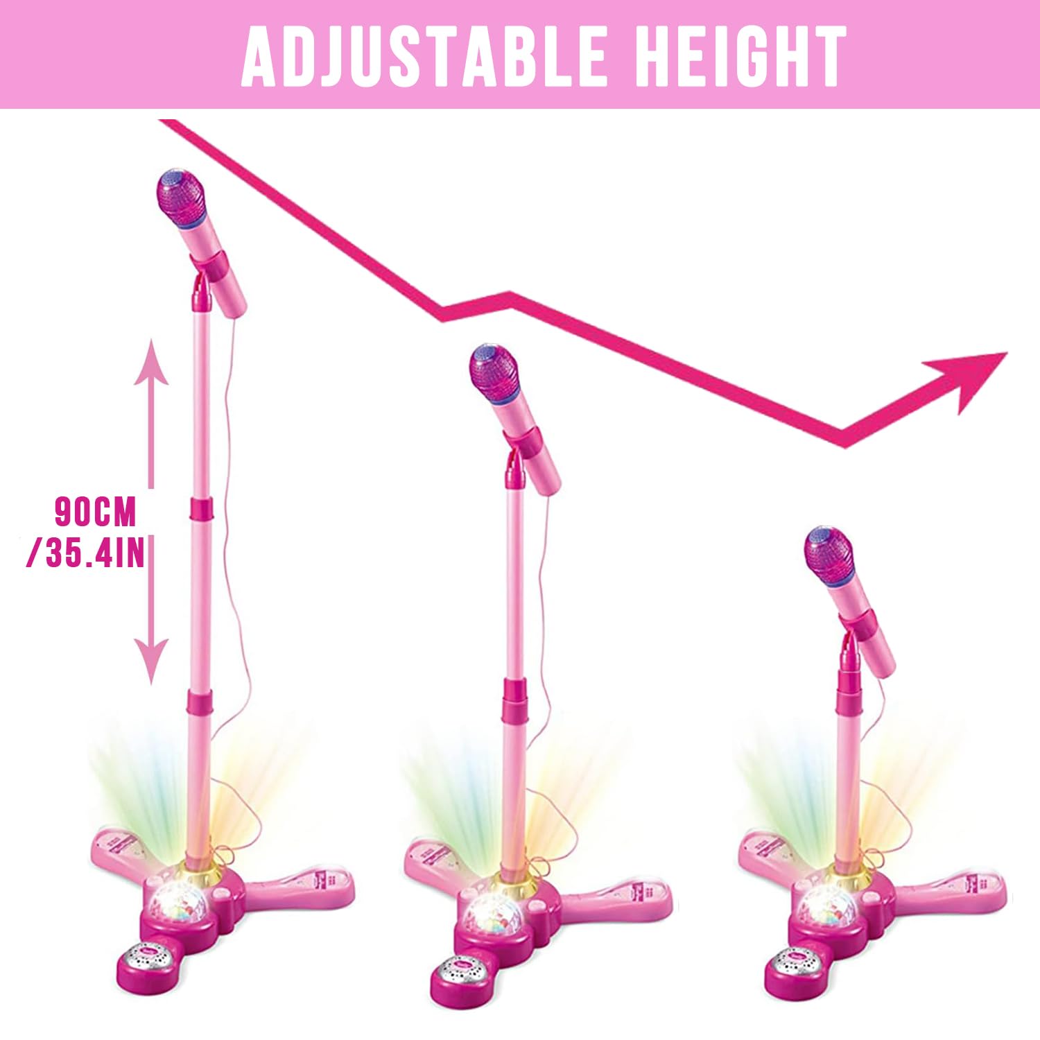 TourKing Kids Karaoke Light Ball demonstrates vibrant stage lighting for home performances.