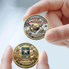 Touzanious 250th anniversary U.S. Army coin back with emblems, great for gifting