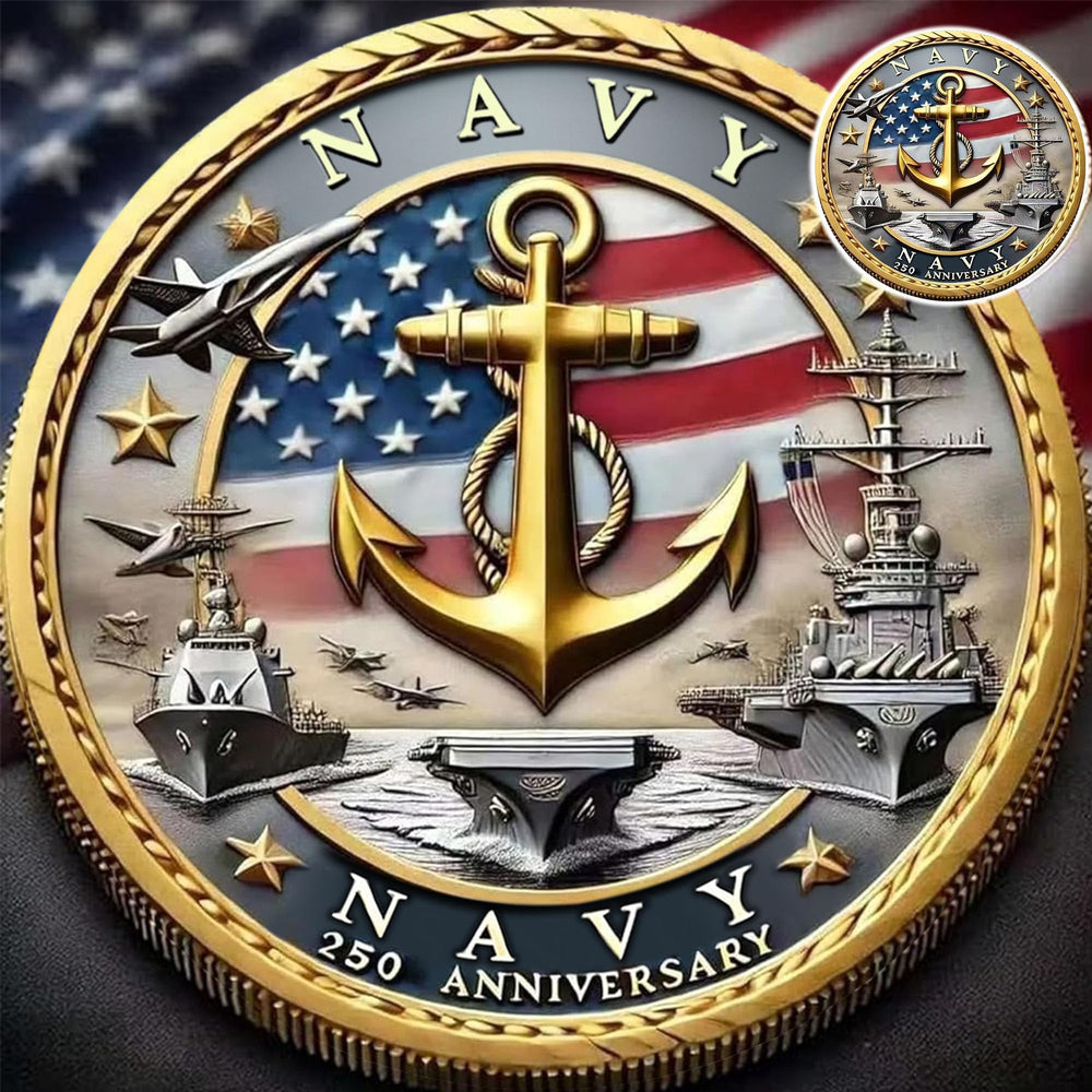 Touzanious Army Navy Marine crest closeup suitable for display