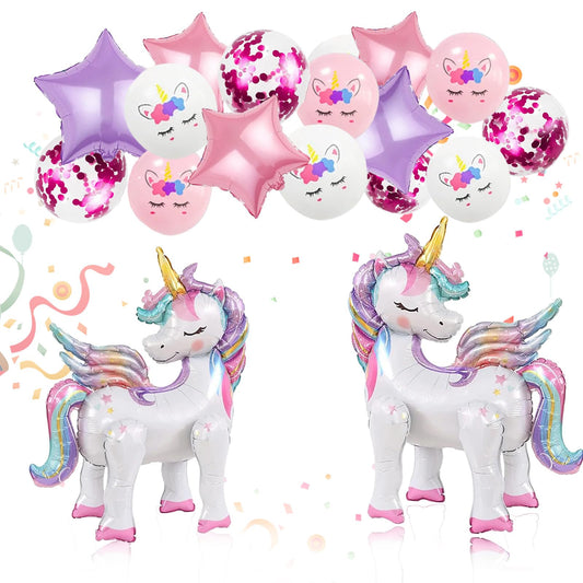 TOVIDO unicorn foil balloons create a magical birthday centerpiece.