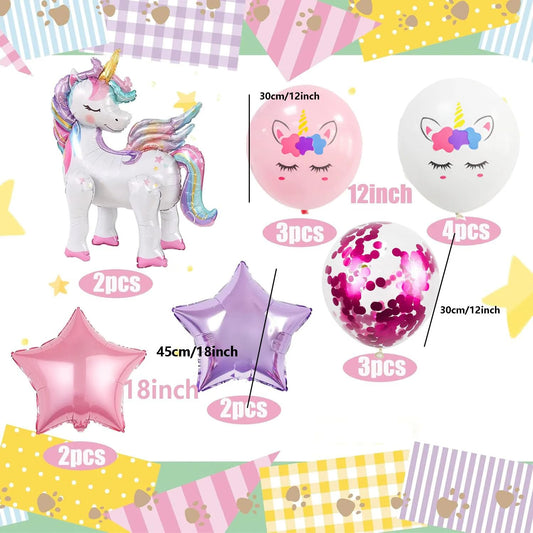 TOVIDO glitter stars accent the unicorn theme with sparkle.