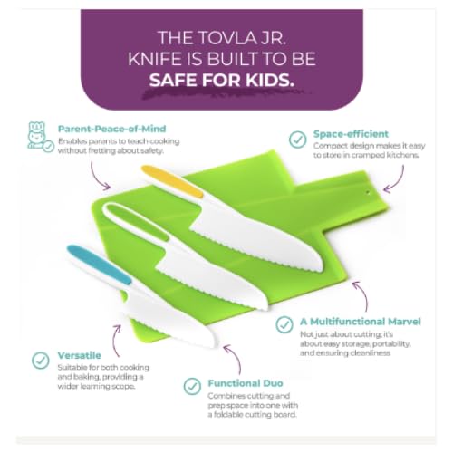 TOVLA JR kid-safe knives with rounded handles designed for small hands and safe use