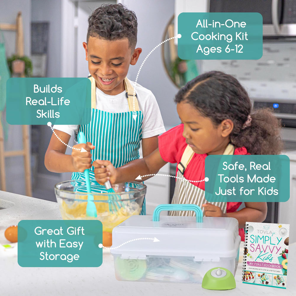 TOVLA JR. kids real cooking set cutting board sized for small hands and steady prep
