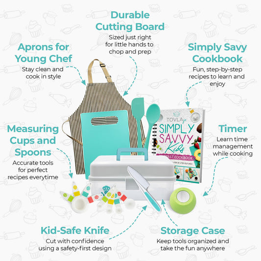 TOVLA JR. kids real cooking set spatula for comfortable flipping and turning