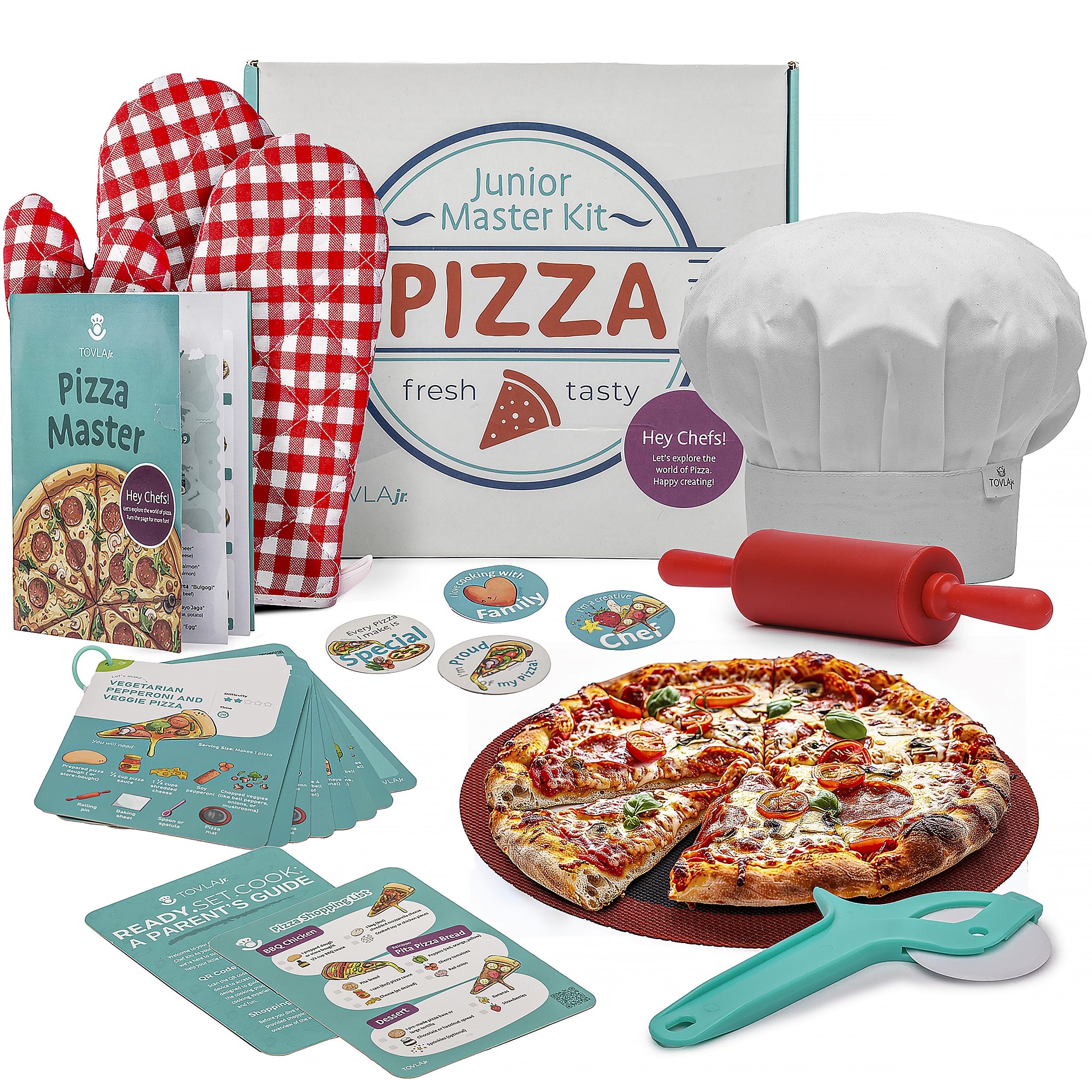TOVLA JR kid-sized tools enable safe, hands-on pizza making.
