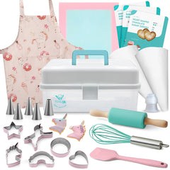 Tovla Jr unicorn-apron and tools for kids, keeps clothes clean during baking fun