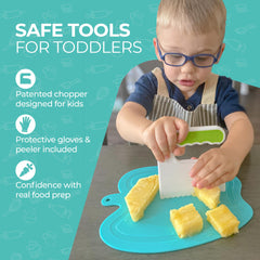 Tovla Jr. veggie cutters add fun shapes to vegetables.