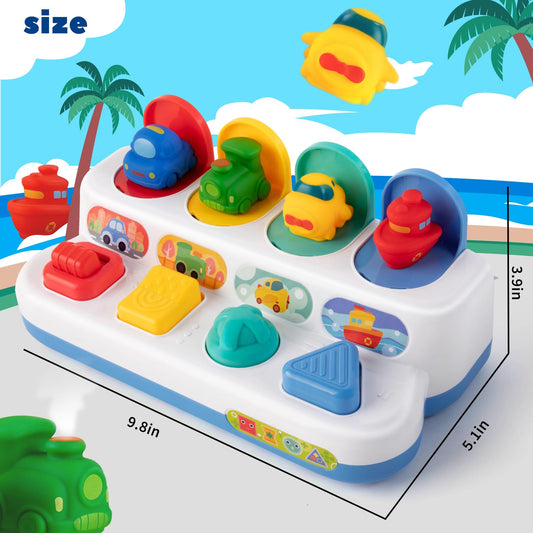 Tovol Zerky cause-and-effect buttons close-up supports early learning and hand-eye coordination.